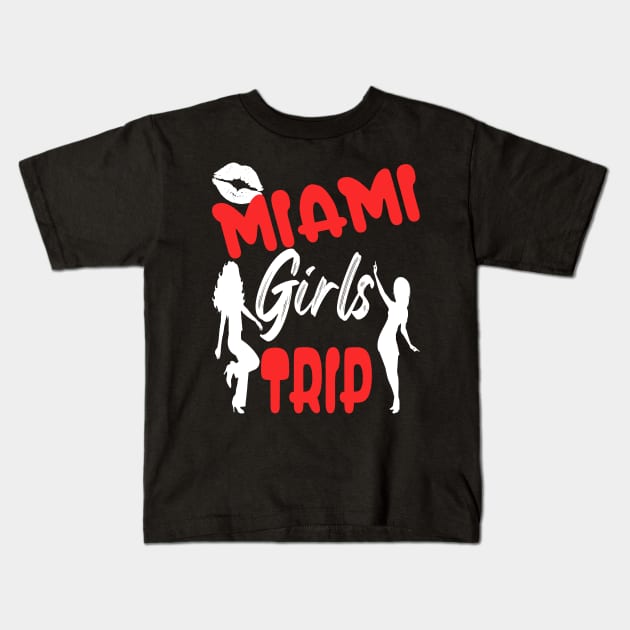 miami girls trip Kids T-Shirt by Darwish